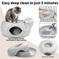thumbnail image 7 of Gamexcel Cat Tunnel Bed for Indoor Cats, 24 Inch Felt Peekaboo Cat Cave, Washable Donut Hideaway Bed, Gray, 7 of 7