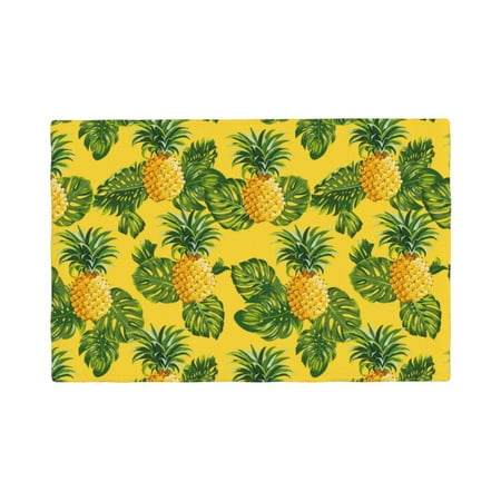 

Placemats Set Of 4 / 6 Cute Pineapple Green Leaves Placemats For Dining Table Indoor/Outdoors Heat Resistant Washable Placemats 18 X 12