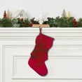thumbnail image 2 of Christmas Bowknot Velvet Stockings - Solid Color Festive Decor Socks, Candy Gift Storage Bags, Fireplace Hanging Christmas Decor, 2 of 6