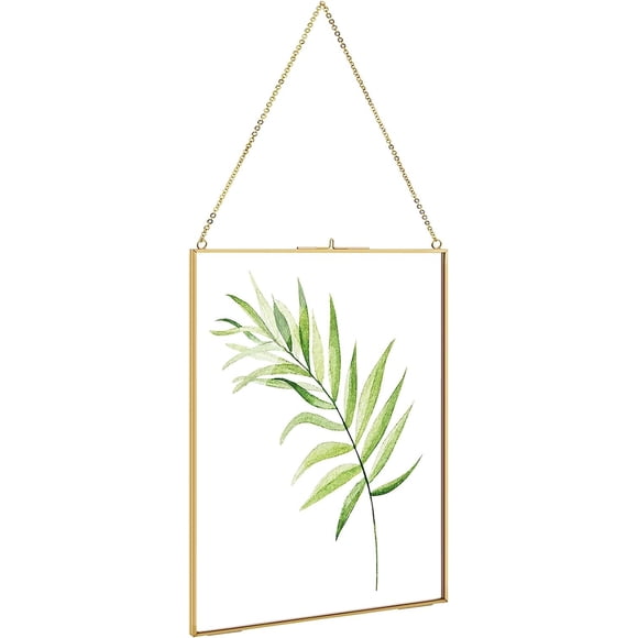 Marco de fotos colgante TLBTEK 20x25 cm con doble cristal para flores