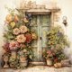 thumbnail image 1 of Pintura de diamante 5D DIY taladro redondo completo Nostalgia jardín puerta Kit decoración 30x30cm, 1 of 9