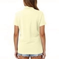 thumbnail image 4 of Women's Polo Shirts Short Sleeve 3 Buttons Collared Uniform Tops Moisture-Wicking T-Shirts for Work & Casual Beige M, 4 of 5