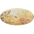 thumbnail image 4 of Happy Cute Bees Round Small Area Rug, Print Non Slip Washable Floor Mat, Soft Throw Rug for Living Room, Powder Room Entryway, Bathroom, Bedside, 4 of 6