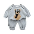 thumbnail image 3 of Esaierr 1-5T Boys Girls Cotton Sweatshirt Tracksuit Outfit Crewneck Sweatsuit Sweatpants Pants Set Spring Fall Casual Clothes for Toddler Baby, 3 of 9