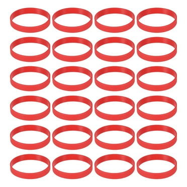 Uxcell 24Pcs Bracelets Wristbands 1/2 Inch Width for Sports Club, Group Games,  Red