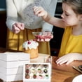 thumbnail image 3 of 6PCS Elegant Cookies Boxes, 7 x 4.3 x 1.6 inches, Strawberries Boxes with Display Window, White Paper Box, 3 of 6