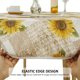 thumbnail image 5 of Mantel redondo de vinilo Tcwhniev para patio, interior y exterior, con reverso de franela y borde elástico. Funda de PVC impermeable y lavable. Diseño de girasoles para mesa de 6 personas de 114 a, 5 of 8
