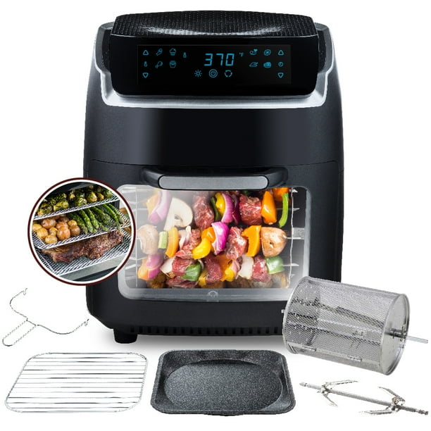 Aria 10Qt TeflonFree Air Fryer Oven with Rotating Rotisserie, Dehydration, Premium Accessory