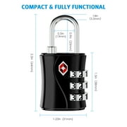TSA Lock, AMIR TSA Approved Lock 3 Digit Combination Padlock Security Lock TSA Locks for Luggage Travel Business Trip 2 Packs