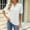 White, variant on Njoeus Womens Collared V-Neck T-Shirts Puff Short Sleeve Work Business Casual Tops for Women Eyelet Tunic Blouses S-XXL