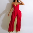 thumbnail image 3 of Ensembles de Printemps 2 Pcs pour Femmes Ensembles d'Été 2 Pcs pour Femmes Ensemble de Vêtements Femme Col Rond Sans Manches Hauts Pantalons Ensembles Style Pantalon Décontracté S_397 Survêtements pour Femmes Rouge m, 3 of 6