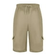 thumbnail image 7 of Nebwoak Mens Summer Cargo Shorts Baggy Elastic Waist Casual Stretch Active Sweat Shorts Khaki Size 34, 7 of 7