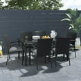 thumbnail image 4 of COSCO Outdoor Living Stacking Dining Chairs, 6-Pack, Black Wicker and Gray Cushion, 4 of 10