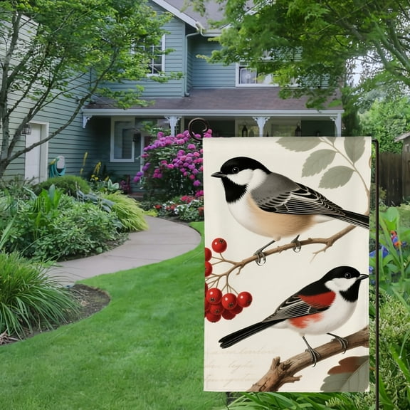 Spring Summer Garden Flag Double Sided Flower Butterfly Birds Welcome Yard House Outside Outdoor Decoration,12*18 inch