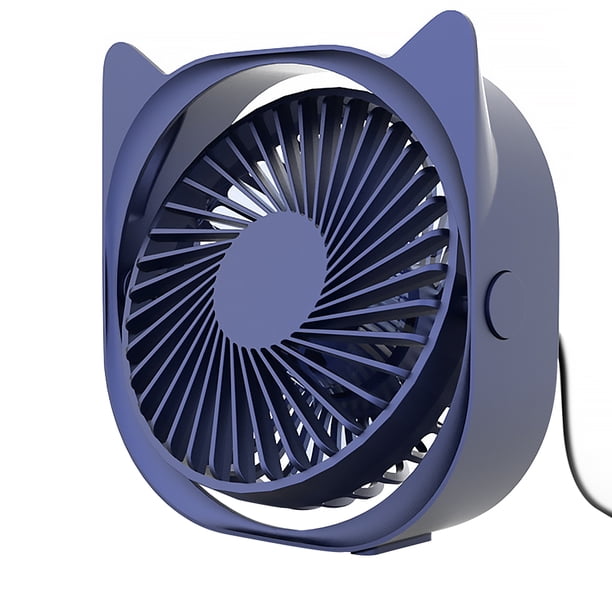Mini ventilador de escritorio USB Ventilador eléctrico portátil ajustable de ángulo de 360 grados con 3 velocidades de viento, azul Inevent HA5690-01B