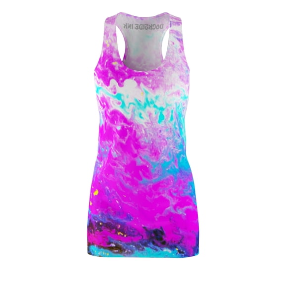 Women's Cut & Sew Racerback Dress (AOP) Pink Candy Pop