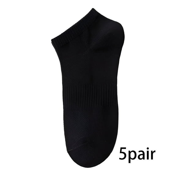 TELOLY 5Pairs Mens Ankle Socks9-13Mens Ankle Socks Size 9-11 Men's Socks ,Black
