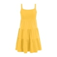 thumbnail image 4 of Glisme Fashion Girls Dresses Size 3-4 Y Toddler Summer Dress Casual Sleeveless Button Down Swing Flowy Tiered Midi With Pockets Yellow Sundress For Girl, 4 of 4
