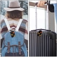 thumbnail image 5 of Square 2Pack PU Leather Orange Yellow Giraffes Cruise Luggage Tag with Privacy Cover and Name ID Tag for Travel Handbags Backpacks Luggage Tags, 5 of 6