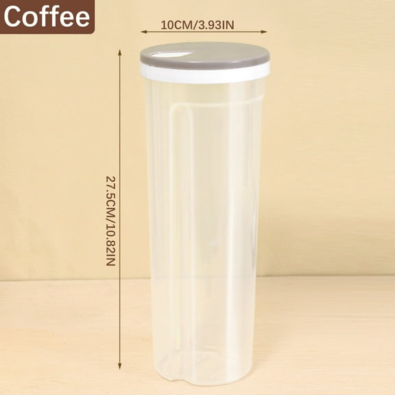 yulier Tall Clear Spaghetti Noodle Pasta Container with Locking Lid Airtight Food Storage Container Plastic Spaghetti Canister Pasta Storage Jar, Khaki