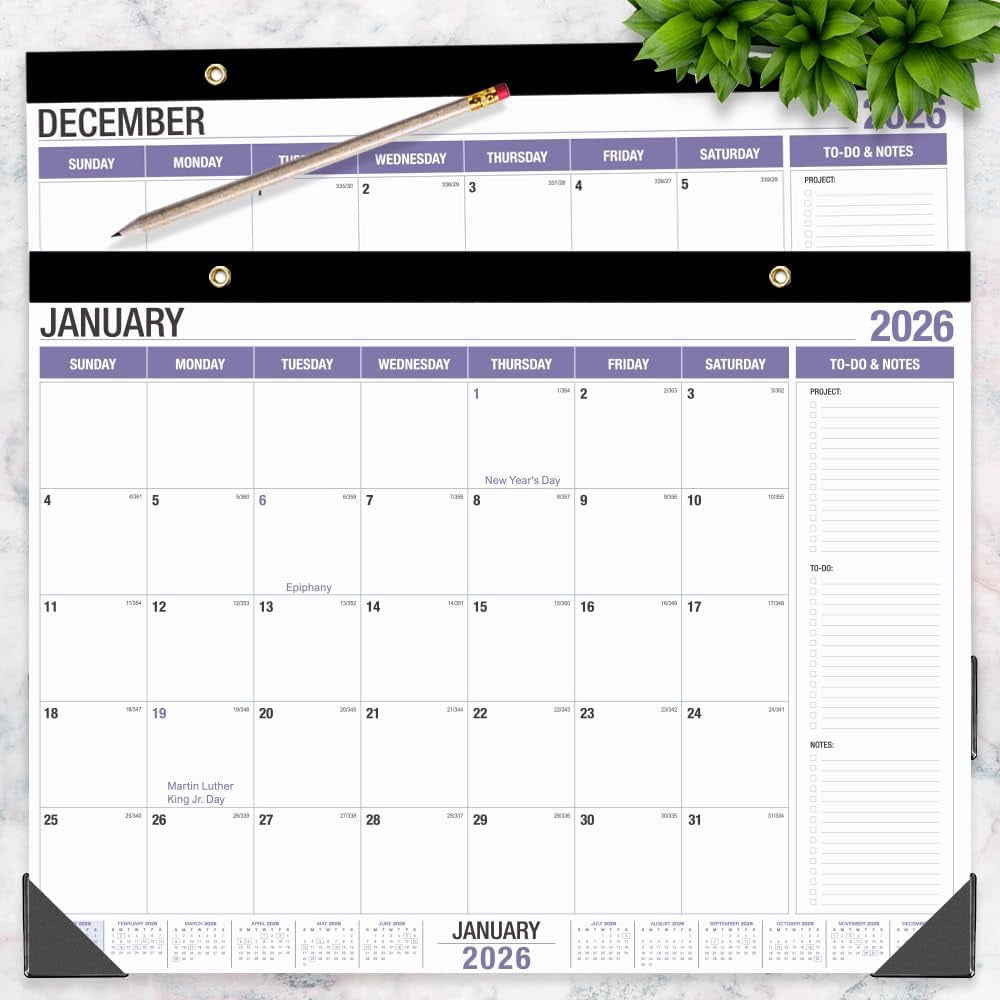 Large Desk Calendar 2026, Runs from January 2026 to December 2026, 22" x 17" Desk Calendars with to-do List, 15 Months Calendar 2026, Extra Large Desk Calendar for Home or Office