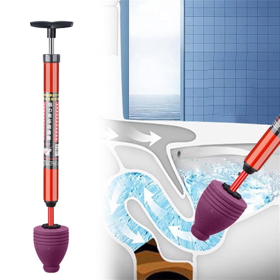 High Pressure Toilet Plunger, One Shot Toilet Pipe Unblocker Tool, Upgraded Toilet Plunger Kit with High Pressure Clog Remover, Effective Plumbing Tool for Toilet Clogs and Blockages