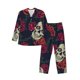 thumbnail image 1 of Fotbe Roses Skulls Pijama de Hombre con Estampado de Manga Larga, Conjunto de 2 Piezas, Ropa de Dormir Suave y Cómoda con Bolsillos-Large, 1 of 7
