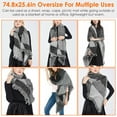 thumbnail image 5 of Moclever Women Winter Warm Scarf Long Soft Knitted Shawl Extra Thick Plaid Blanket Wrap Cape 2Pack, Red, 5 of 12