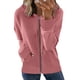 thumbnail image 2 of Mujeres Casual Sólido Con Capucha Manga Larga Cremallera Cordón Camisas Tops Abrigo Pompotops qwe15952, 2 of 8