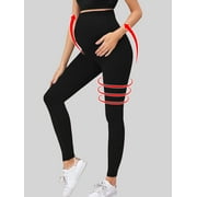 Beaisland Womens Maternity Leggings over The Belly Pregnancy Yoga Pants Workout Activewear Leggings 2-Pack