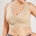 thumbnail image 4 of Plus Size Solid Color Yoga Sports Bra Seamless Bra Vest with Chest Pad Wire-Free Bra Padded Underwear for Women, 4 of 5
