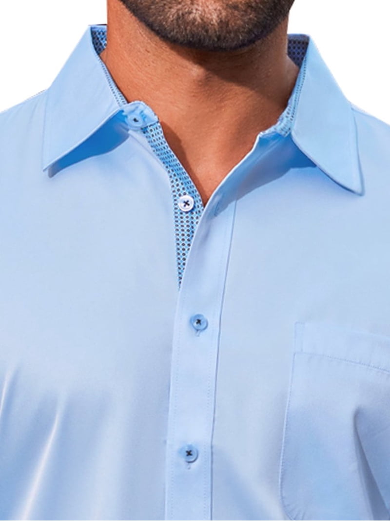 sogami Short Sleeve Cotton Spandex Dress Shirt, Casual Button Down