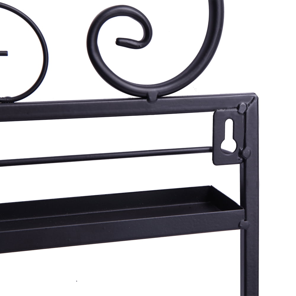 Kepooman 5 Tier Wall Mounted Metal Display Shelf Rack for Home Office, Black Kepooman 5 Tier Wall Mounted Metal Display Shelf Rack for Home Office, Black