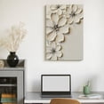 thumbnail image 5 of White Textured Flower Canvas Wall Art, Neutral Floral Abstract Print, Modern Minimalist Flower Artwork, Black and White Botanical Wall Decor for Living Room Bedroom, 5 of 7