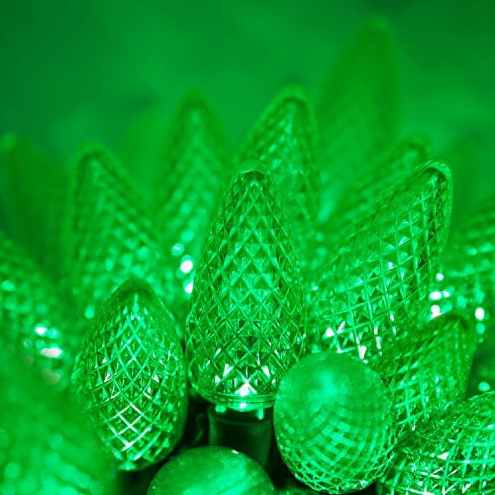 Wintergreen Lighting C9 Green LED Christmas Lights, 25-Count photo 1