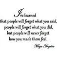 thumbnail image 2 of VWAQ I've Learned That People Will Forget What You've Said Maya Angelou Vinyl Wall Art Quote Decal (34"H x 48"W Black), 2 of 3
