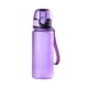thumbnail image 1 of Botella de agua de plástico de 400 ml, portátil, pulida, anticaída, para deportes, correr, yoga (morada), 1 of 7