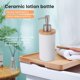 thumbnail image 4 of Dispensador de jabón de cerámica de 400 ml, estilo nórdico, dispensador de loción para cocina y baño, color blanco, 4 of 4