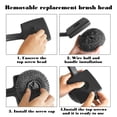 thumbnail image 3 of 19" Long Handle Grill Brush,Steel Wool Scrubber,Safe Bristle Free Stainless Steel BBQ Cleaner with Heavy Duty Scrubber Pad,Steel Scrubber for Dishes,Cast Iron,Pots,Pans,Grills and Sinks, 3 of 6