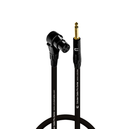 Coluber Cable Balanced - Right Angle XLR Female to 1/4" TS Male 3-Pin Cable