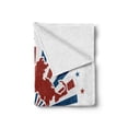 thumbnail image 2 of Massachusetts Soft Flannel Fleece Blanket, State Map with Sunburst Stripes and Stars United States Lettering, Cozy Plush for Indoor and Outdoor Use, 50" x 70", Night Blue Vermilion, by Ambesonne, 2 of 6