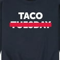thumbnail image 3 of Instant Message - Taco Tuesday Crossed Out - Men's Crew Neck Fleece Pullover, 3 of 6