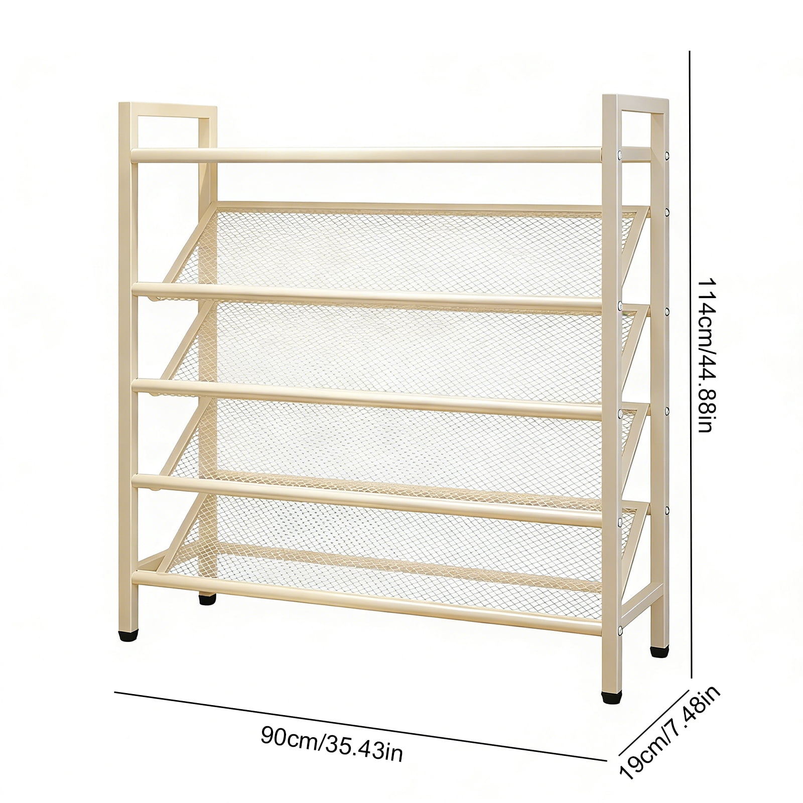 SHegdu Shoe Rack, 5-Tier Slanted Narrow Shoes Storage Shelf Supplies Organization Stand for Entryway, Kitchen, Hallway (White)