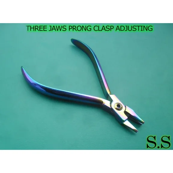Three Jaws Prong Clasp Adjusting Ortho Plier Titanium Coated