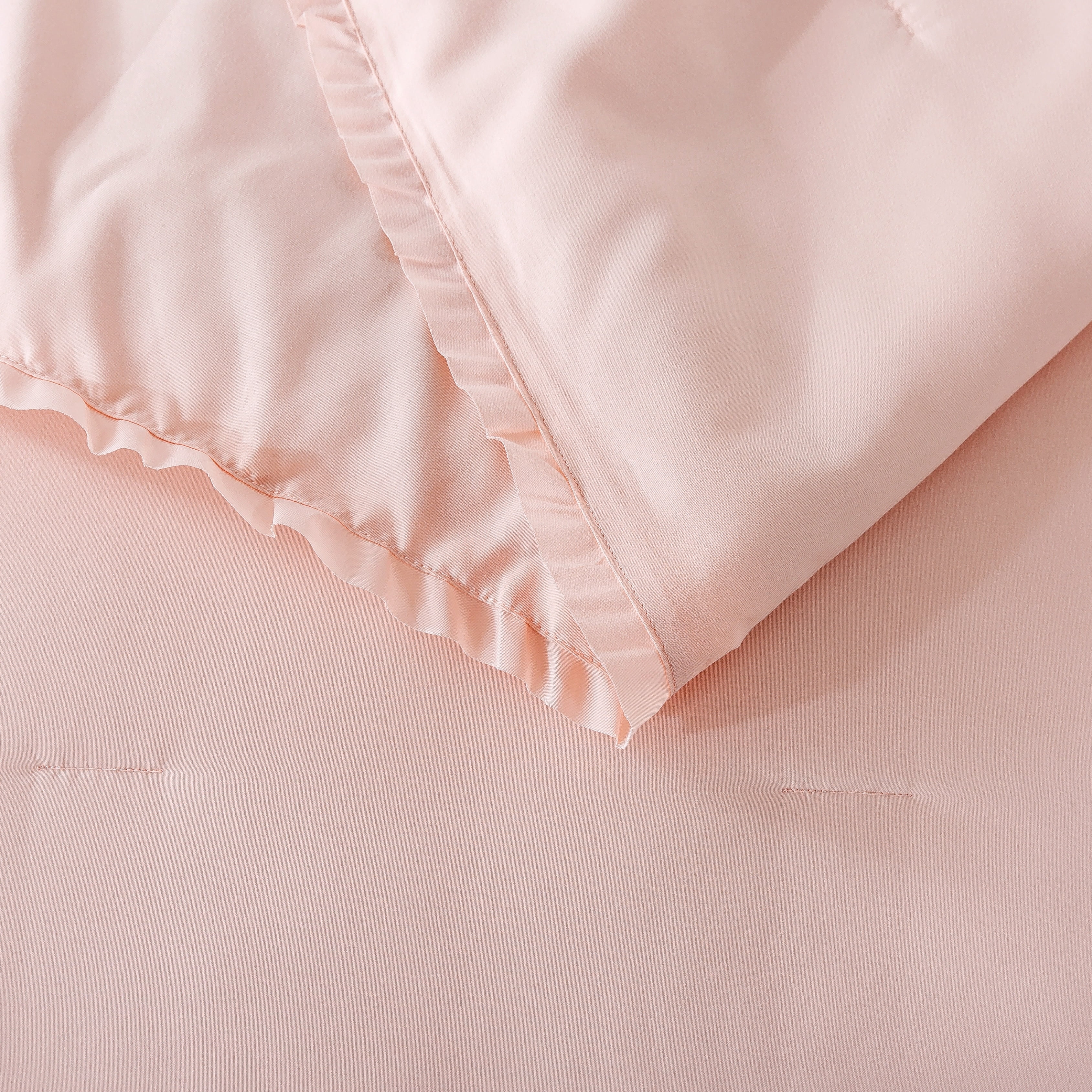 St. James Home Ruffle Down Alternative Bed Blanket, Pearl Blush, Full/Queen