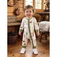thumbnail image 3 of RUINIXCW Western Baby Cowgirl Cowboy Outfit Newborn Infant Girl Boy Spring Fall Winter Clothes Zipper Romper Boots Hats Print Long Sleeve Jumpsuit, 3 of 10