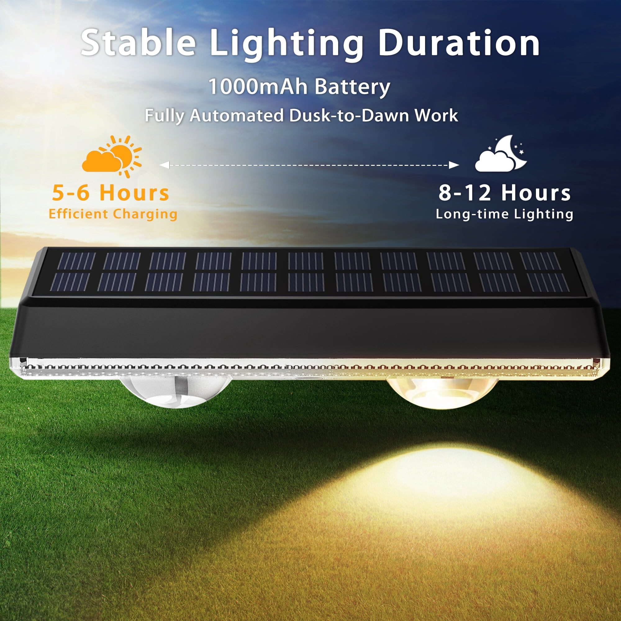 Hoyiours Solar Fence Lights Outdoor Waterproof, RGB & Warm White Solar Wall Lights for Garden, Patio, Deck and Yard（8 Pack）