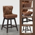 thumbnail image 6 of Dycanpo 26" Swivel Bar Stool with Upholstered Back, for Home Kitchen, Brown, 6 of 6