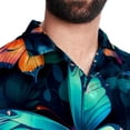 thumbnail image 5 of Flower Butterfly Men's Casual Button Down Short Sleeve Printed Summer Beach Shirts, 5 of 6
