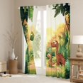 thumbnail image 3 of Feelyou Kawaii Family Dino Black Out Curtains for Kids, Sunshine Wildlife Curtains Pack of 2 (42x63 Each), Green Orange, 3 of 6